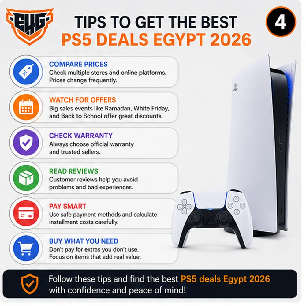 PS5 Deals Egypt 2026: Best Prices, Bundles and Discount Offers - Egy4Gamers, PlayStation 5, PlayStation Plus , PlayStation Network, PSN Cards, PSN Card, PlayStation Games, , Ps Plus , Ps Accounts ,Apple iTunes Gift Card, PUBG How to Track PlayStation 5 Egypt deals update 2026